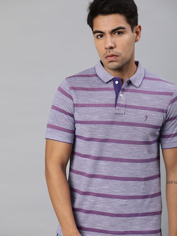 Mens Grape Striped Regular Fit T-Shirt